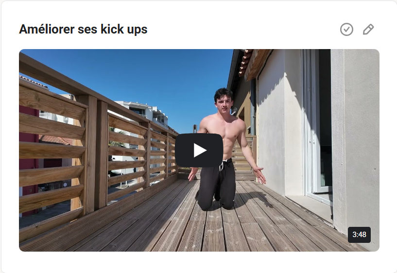 Capture d’une vidéo Thenics Academy expliquant comment améliorer ses kick ups.